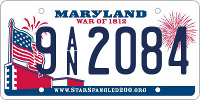 MD license plate 9AN2084