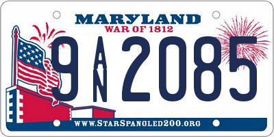 MD license plate 9AN2085