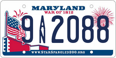 MD license plate 9AN2088