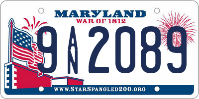 MD license plate 9AN2089