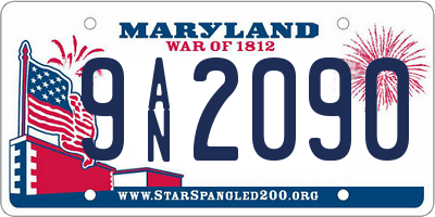 MD license plate 9AN2090