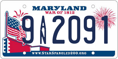 MD license plate 9AN2091