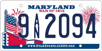 MD license plate 9AN2094