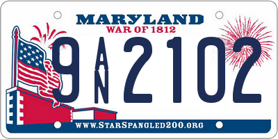 MD license plate 9AN2102