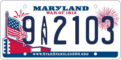 MD license plate 9AN2103