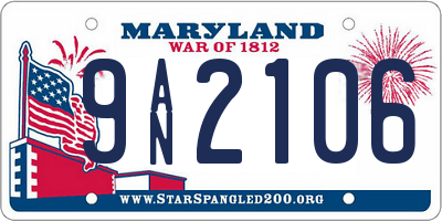 MD license plate 9AN2106