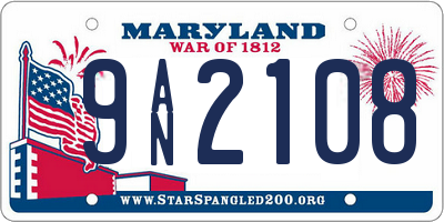 MD license plate 9AN2108