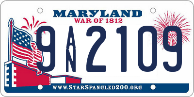 MD license plate 9AN2109