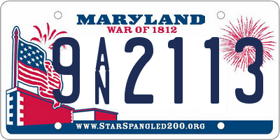 MD license plate 9AN2113