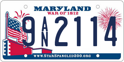 MD license plate 9AN2114