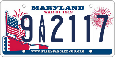 MD license plate 9AN2117