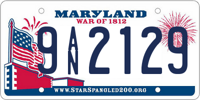 MD license plate 9AN2129