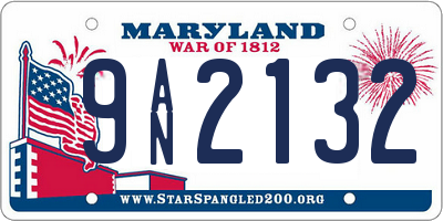 MD license plate 9AN2132