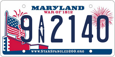 MD license plate 9AN2140