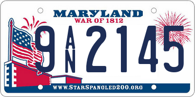 MD license plate 9AN2145