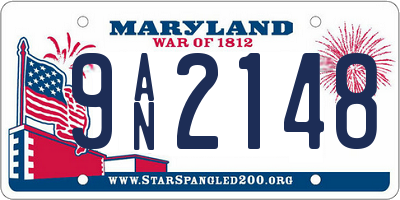 MD license plate 9AN2148