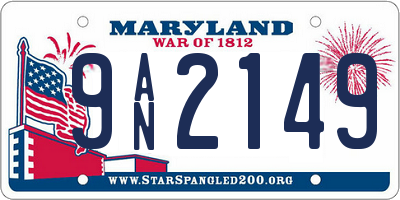 MD license plate 9AN2149