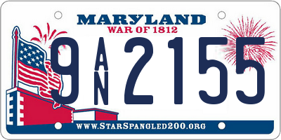 MD license plate 9AN2155