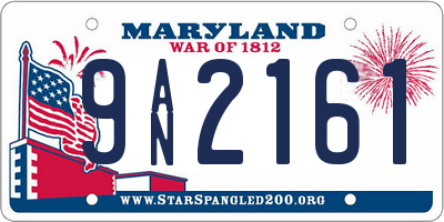MD license plate 9AN2161