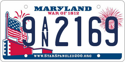 MD license plate 9AN2169