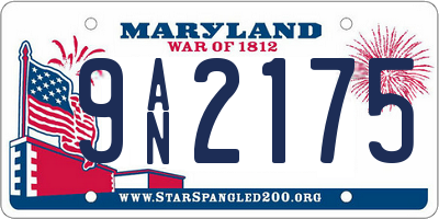 MD license plate 9AN2175