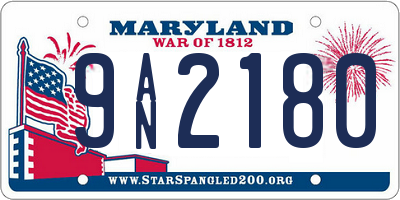 MD license plate 9AN2180