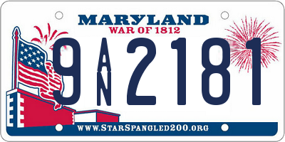 MD license plate 9AN2181
