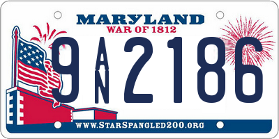 MD license plate 9AN2186