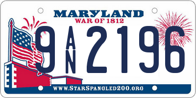 MD license plate 9AN2196