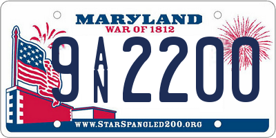 MD license plate 9AN2200