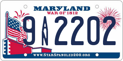 MD license plate 9AN2202