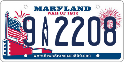 MD license plate 9AN2208