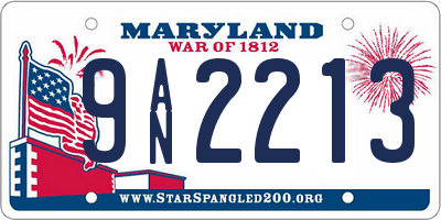 MD license plate 9AN2213