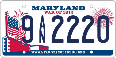 MD license plate 9AN2220