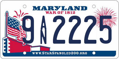 MD license plate 9AN2225