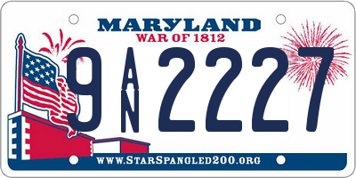 MD license plate 9AN2227