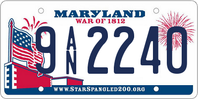 MD license plate 9AN2240