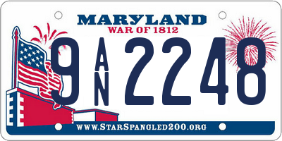 MD license plate 9AN2248
