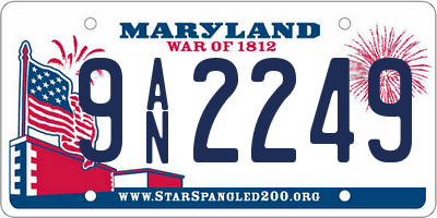 MD license plate 9AN2249