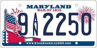 MD license plate 9AN2250