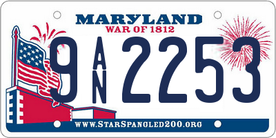 MD license plate 9AN2253