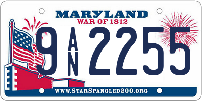 MD license plate 9AN2255