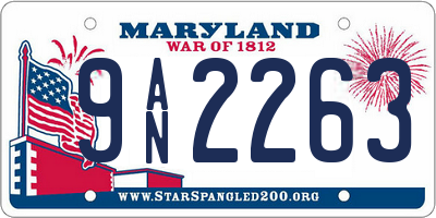 MD license plate 9AN2263