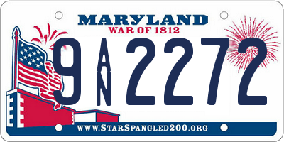 MD license plate 9AN2272