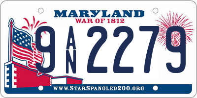 MD license plate 9AN2279