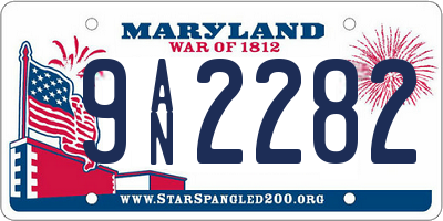 MD license plate 9AN2282