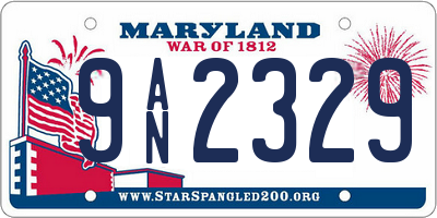 MD license plate 9AN2329