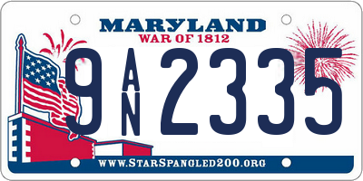 MD license plate 9AN2335