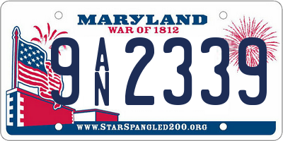 MD license plate 9AN2339