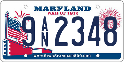 MD license plate 9AN2348